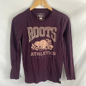 Roots Canada Purple Graphic Long Sleeve Tshirt Size XS